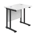 Jemini Rectangular Double Upright Cantilever Desk 800x600x730mm White/Black KF820369