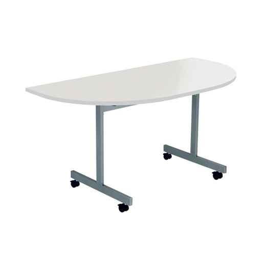 Jemini D-End Tilt Table 1400x700x720mm White/Silver KF822462