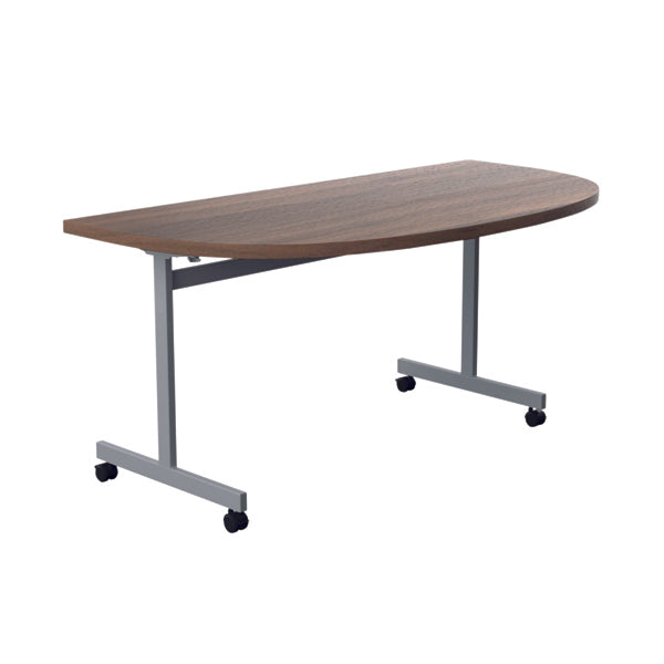 Jemini D-End Tilt Table 1600x800x720mm Dark Walnut/Silver KF822486