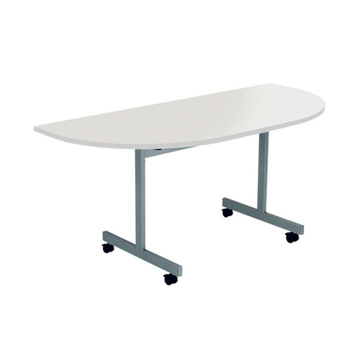 Jemini D-End Tilt Table 1600x800x720mm White/Silver KF822523