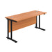 Jemini Rectangular Double Upright Cantilever Desk 1200x600x730mm Beech/Black KF822936