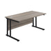 Jemini Rectangular Double Upright Cantilever Desk 1200x800x730mm Grey Oak/Black KF823032