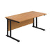 Jemini Rectangular Double Upright Cantilever Desk 1200x800x730mm Nova Oak/Black KF823056