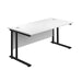 Jemini Rectangular Double Upright Cantilever Desk 1200x800x730mm White/Black KF823063