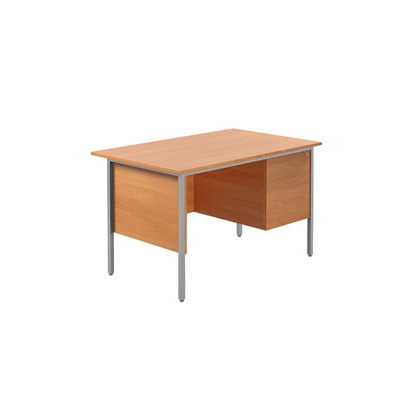 Serrion Rectangular 2 Drawer Pedestal 4 Leg Desk 1200x750x730mm Beech KF838371