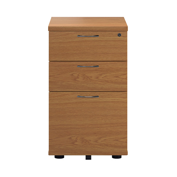 First 3 Drawer Under Desk Pedestal 404x500x690mm Nova Oak KF90260