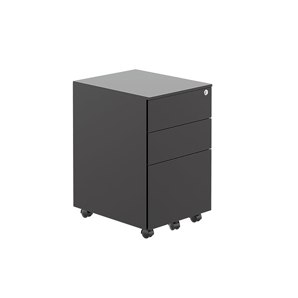 Jemini Contract Steel 3 Drawer Mobile Desk Pedestal 380x470x615mm Black KF90689