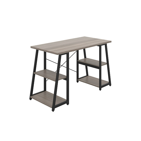 Jemini Soho Desk 4 Angled Shelves 1300x600x770mm Grey Oak/Black KF90795