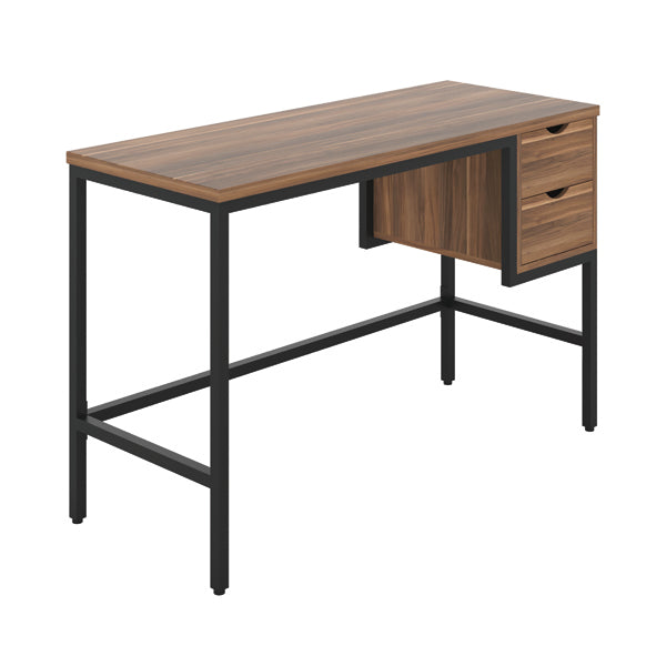 Jemini Soho Computer Desk with 2 Drawers 1200x480x770mm Dark Walnut/Black KF90924