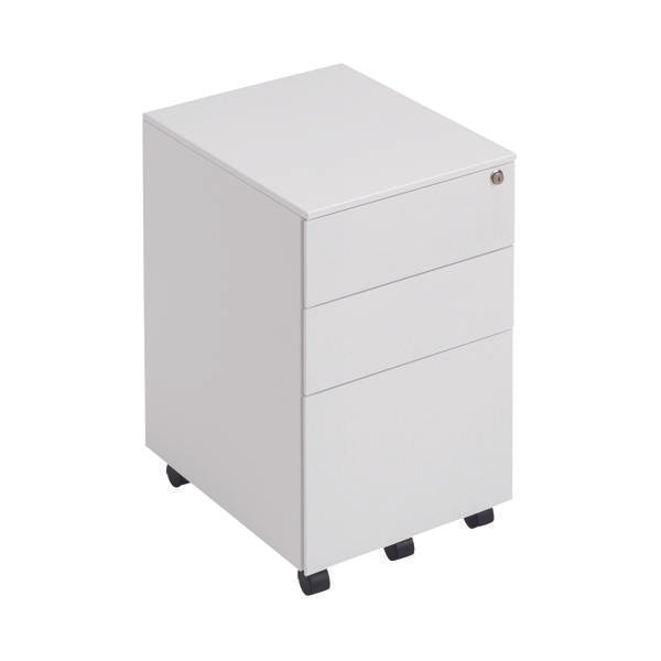 First 3 Drawer Under Desk Pedestal Steel 380x470x615mm White KF98514