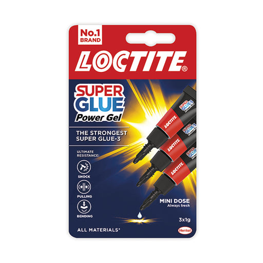 Loctite Super Glue Mini Trio Power Gel 3x1g (Pack of 3) 2642101