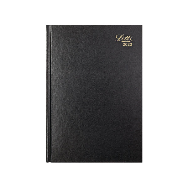 Letts A4 Business Diary Day Per Page Black 2023 23-T11ZBK