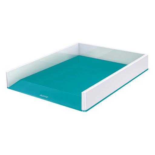 Leitz WOW Letter Tray Dual Colour White/Ice Blue 53611051