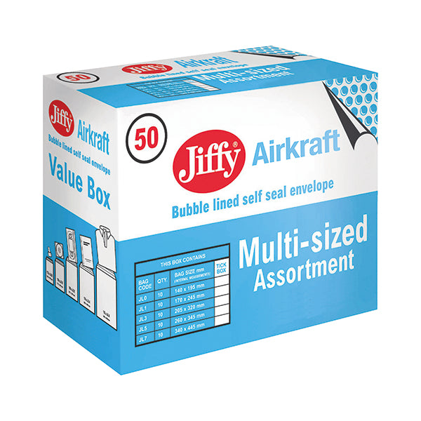 Jiffy AirKraft Bag Assorted Sizes (Pack of 50) JL-SEL-A