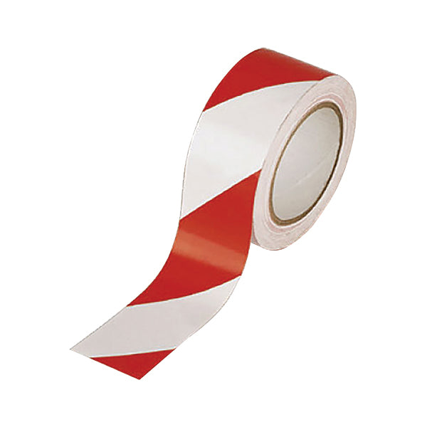 Vinyl Tape Hazard White/Red 50mmx33m (Pack of 6) PVC-50-22-HAZWR