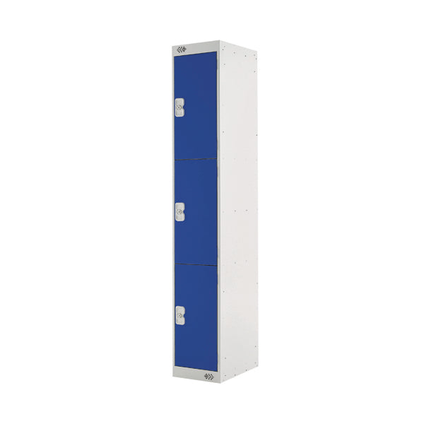 Three Compartment Locker 300x300x1800mm Blue Door MC00013