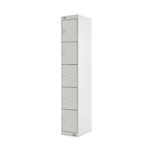 Five Compartment Locker 300x300x1800mm Light Grey Door MC00026