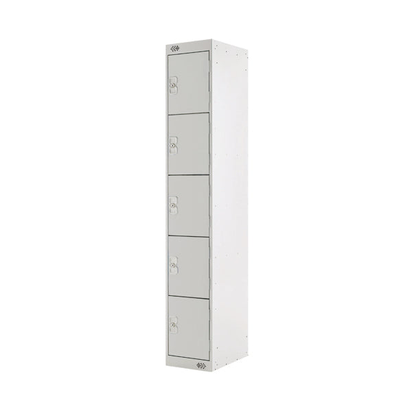 Five Compartment Locker 300x300x1800mm Light Grey Door MC00026