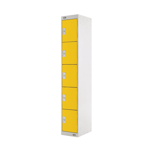 Five Compartment Locker 300x300x1800mm Yellow Door MC00030