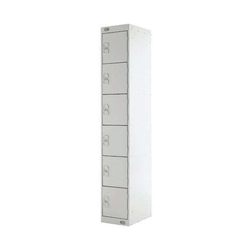 Six Compartment Locker 300x300x1800mm Light Grey Door MC00032