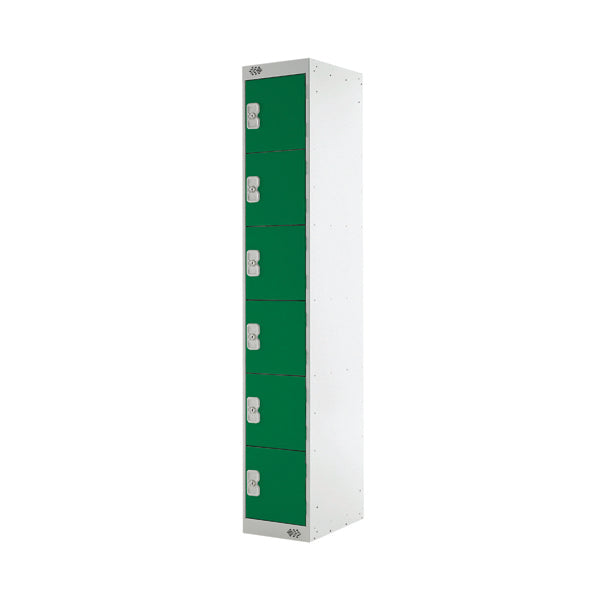 Six Compartment Locker 300x300x1800mm Green Door MC00034