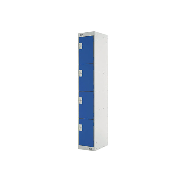 Four Compartment Express Standard Locker 300x300x1800mm Blue Door MC00145