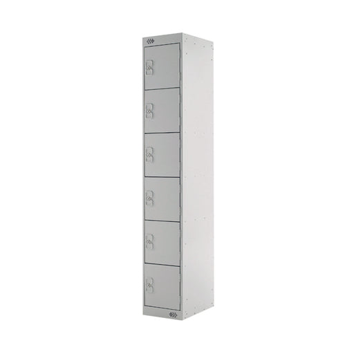 Six compartment Express Standard Locker 300x300x1800mm Light Grey Door MC00149