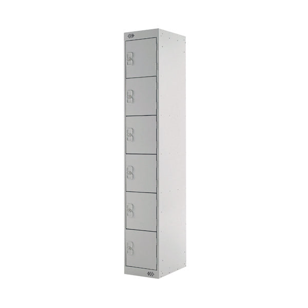 Six compartment Express Standard Locker 300x300x1800mm Light Grey Door MC00149