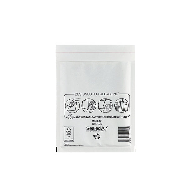 Mail Lite Bubble Postal Bag White C0-150x210 (Pack of 100) 101097840