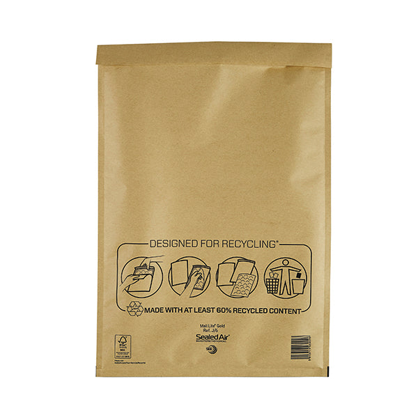 Mail Lite Bubble Postal Bag Gold J6-300x440 (Pack of 50) 101098098