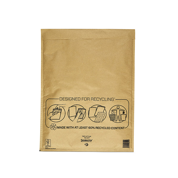 Mail Lite Bubble Postal Bag Gold K7-350x470 (Pack of 50) 101098099