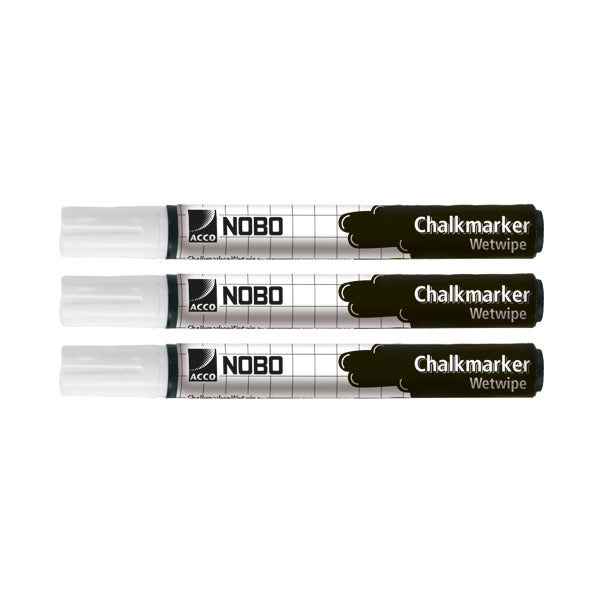 Nobo Chalk Marker White (Pack of 3) 34438398