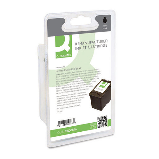 Q-Connect HP 21 Remanufactured Black Inkjet Cartridge C9351AE