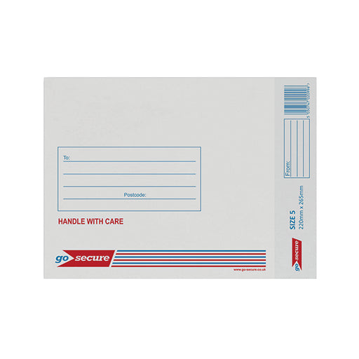 GoSecure Bubble Lined Envelope Size 5 220x265mm White (Pack of 20) PB02132