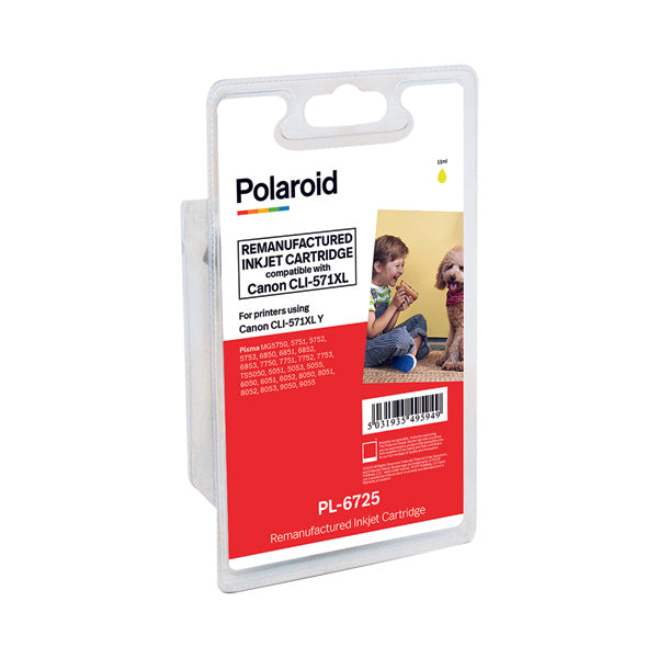 Polaroid Canon CLI-571XL Yellow Inkjet Cartridge 0334C001-COMP