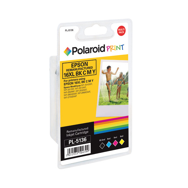 Polaroid Epson 16XL Remanufactured Inkjet Cartridge KCMY (Pack of 4) T163640-COMP PL