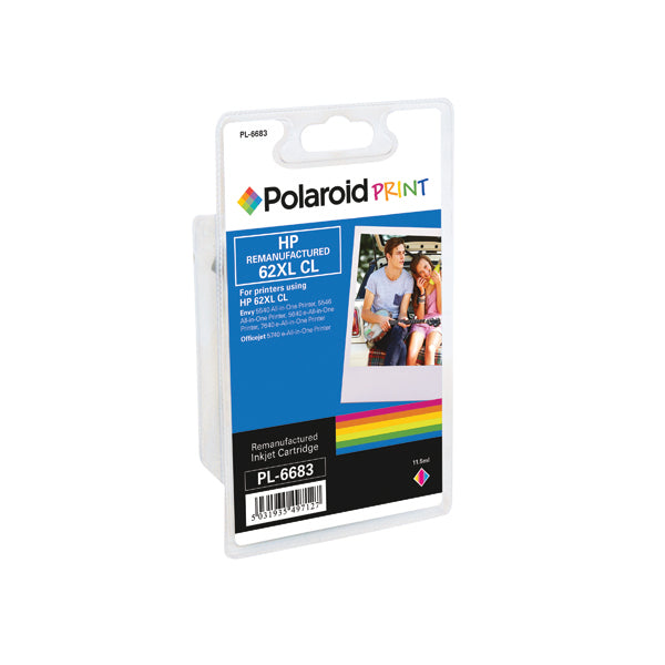 Polaroid HP 62XL Remanufactured CMY Tricolour Inkjet Cartridge C2P07AE-COMP PL