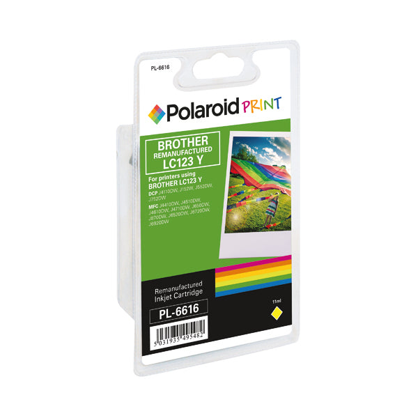 Polaroid Brother LC123Y Remanufactured Inkjet Cartridge Yellow LC123Y-COMP PL