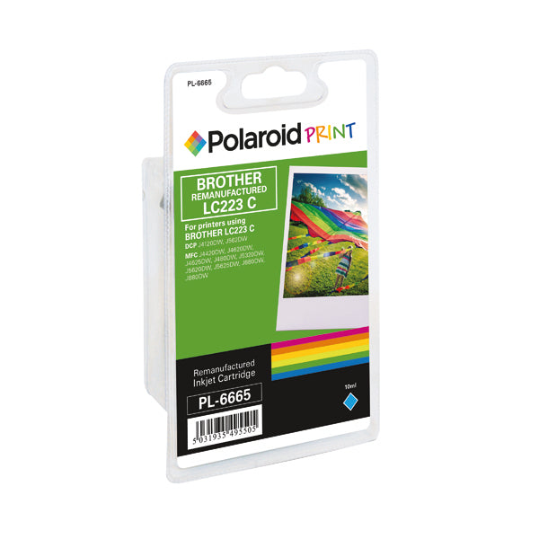 Polaroid Brother LC223C Remanufactured Inkjet Cartridge Cyan LC223C-COMP PL