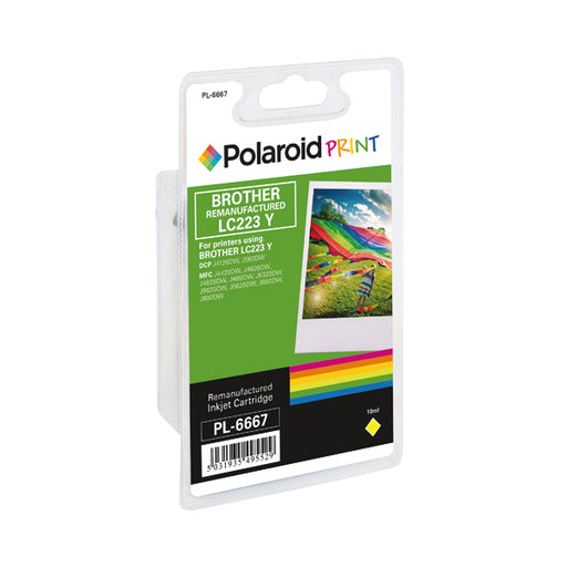 Polaroid Brother LC223Y Remanufactured Inkjet Cartridge Yellow LC223Y-COMP PL