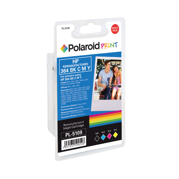 Polaroid HP 364 Remanufacture Inkjet Cartridge Black/Cyan/Magenta/Yellow (Pack of 4) N9J73AE-COMP PL