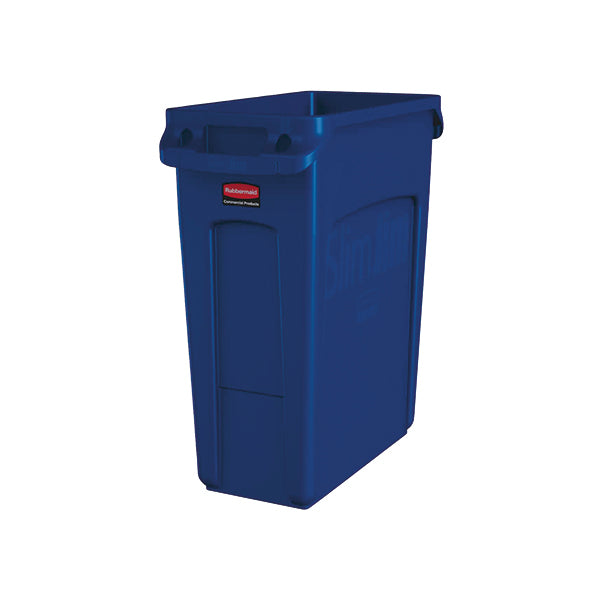 Rubbermaid Slim Jim Recycling Container 60 Litre Blue 1971257