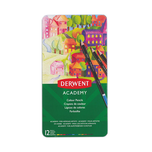 Derwent Academy Colouring Pencils Tin Assorted (Pack of 12) 2301937