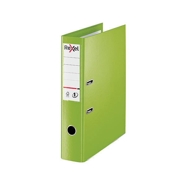 Rexel Choices 75mm Lever Arch File Polypropylene Foolscap Green 2115514