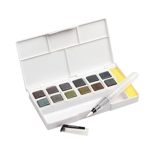 Derwent Graphitint Paint 12 Pan Palette Set Assorted 2305790