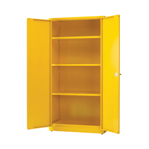 Hazardous Substance Storage Cabinet 72x48x18 inch C/W 3 Shelf Yellow 188733