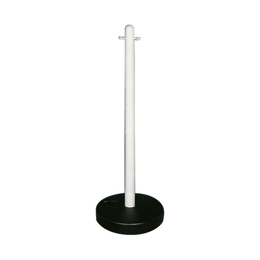 VFM White Freestanding Post With Circular Plastic Base 328349