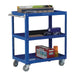 Works 3-Tier Trolley Blue (L670 x W400 x H900mm, 150kg Capacity) 329944