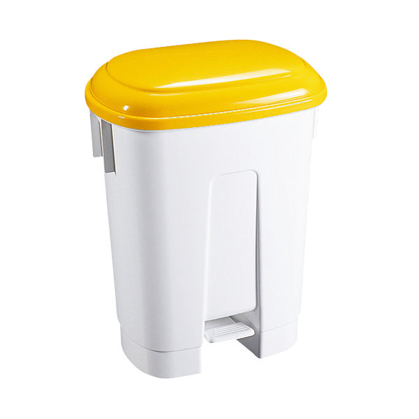 Derby Plastic Pedal Bin 60 Litre White/Yellow 348014