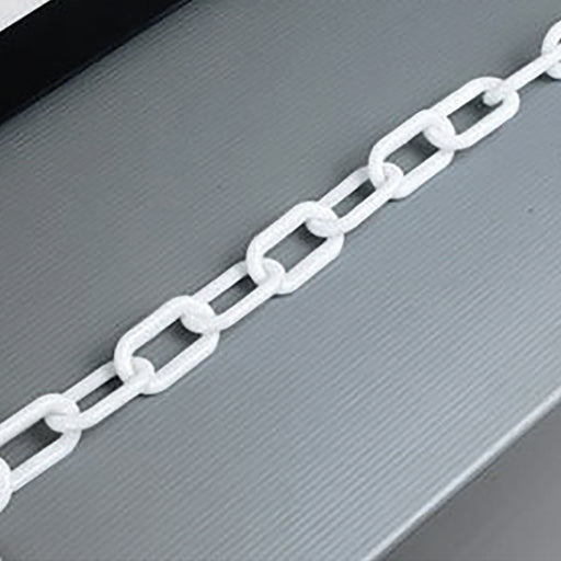 White Plastic 8mm Chain in 25 Metre Lengths 360077